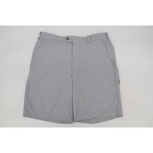 Donald Ross Golf Shorts Mens 34 Gray Geometric Performance Flat Front Stretch